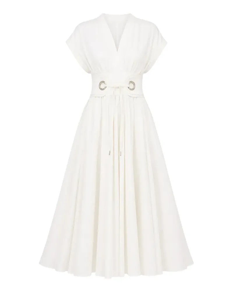 Alexis Riviera eyelet-embellished midi dress - Weiß Weiß
