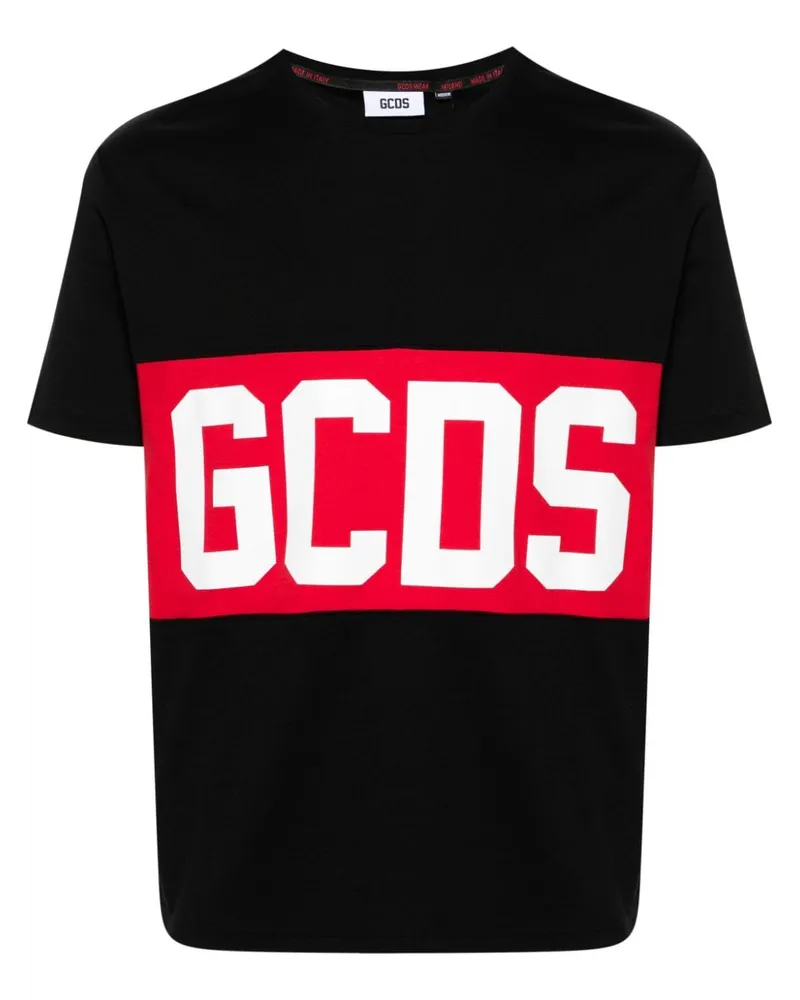 GCDS T-Shirt mit Logo-Print Schwarz