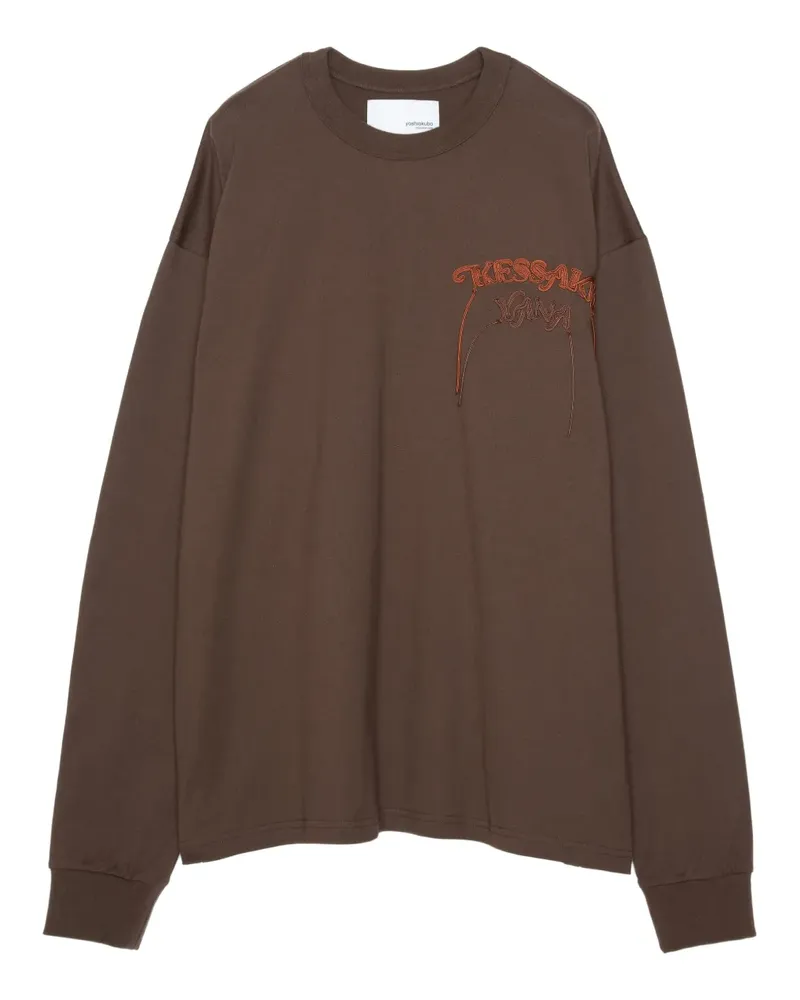 Yoshio Kubo Langarmshirt mit grafischem Print - Braun Braun