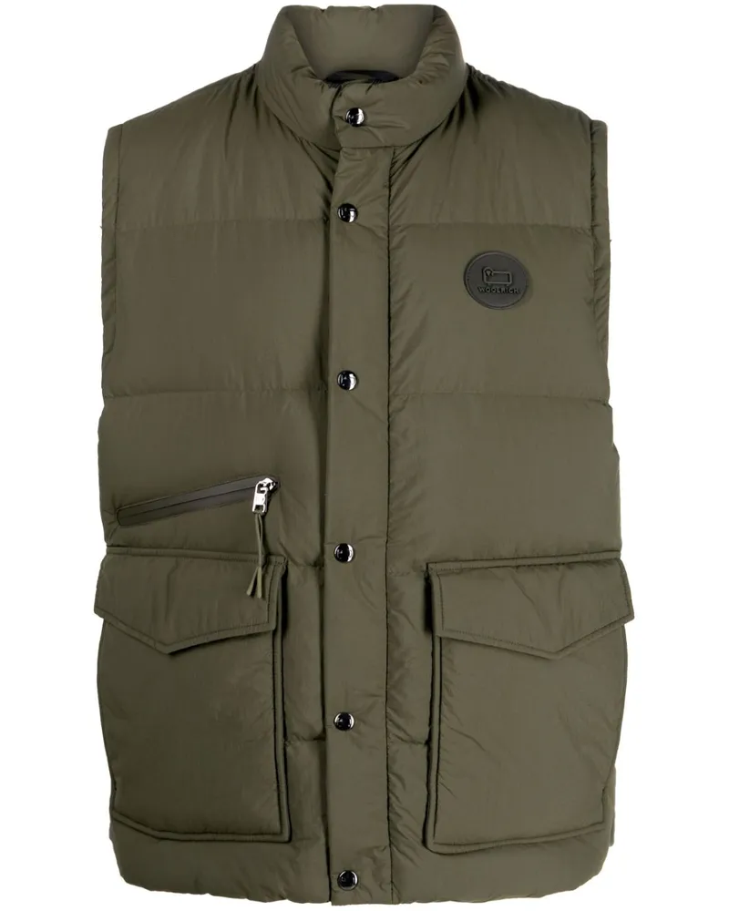 Woolrich Gefütterte Weste mit Stehkragen - Grün Grün