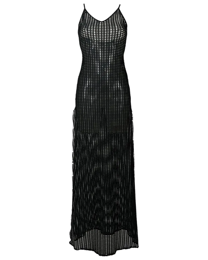Amir Slama Gestricktes Maxikleid - Schwarz Schwarz