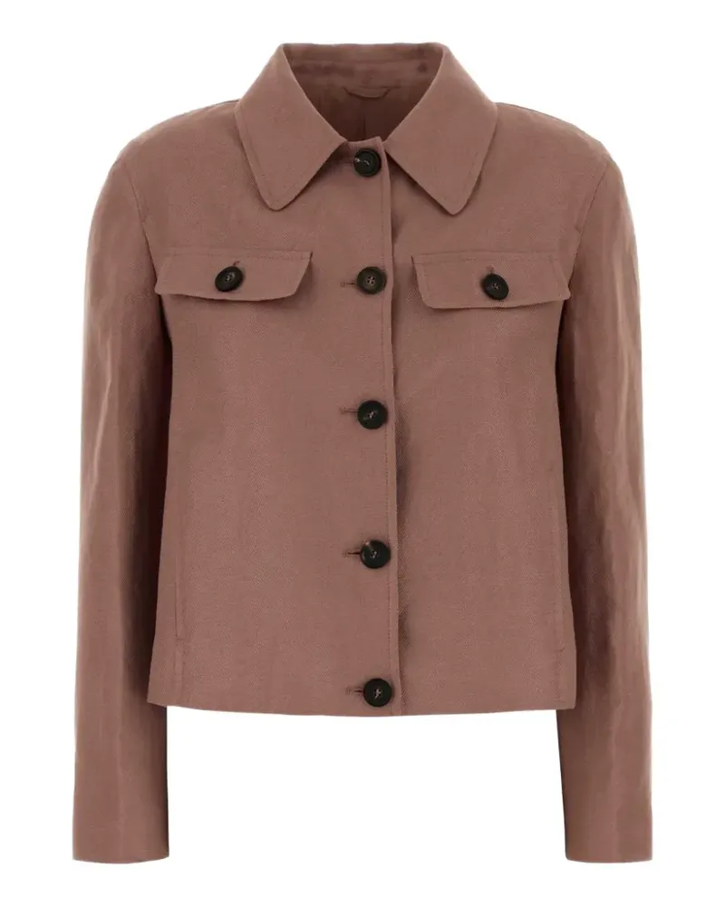 Brunello Cucinelli linen cropped jacket - Rosa Rosa