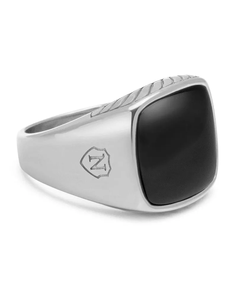 Nialaya Siegelring mit Onyx - Silber Silber