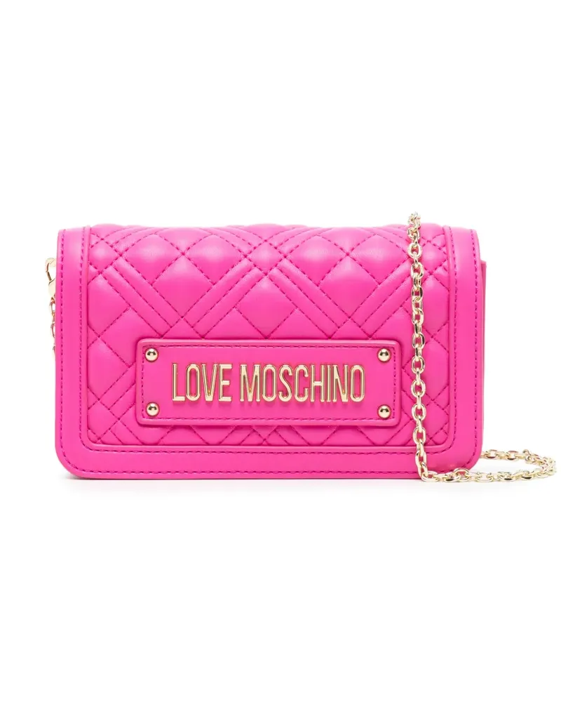 Moschino Gesteppte Umhängetasche mit Logo - Rosa Rosa