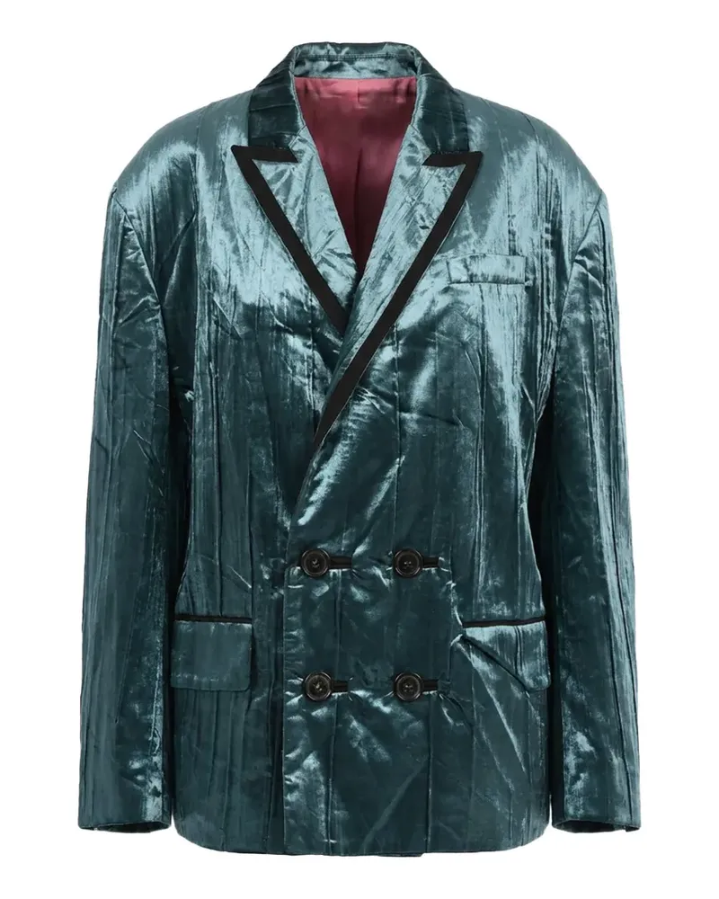 Dsquared2 Stripe 80s velour double-breasted blazer - Blau Blau