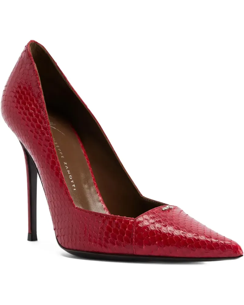 Giuseppe Zanotti Raquel Pumps mit Schlangen-Effekt 105mm - Rot Rot