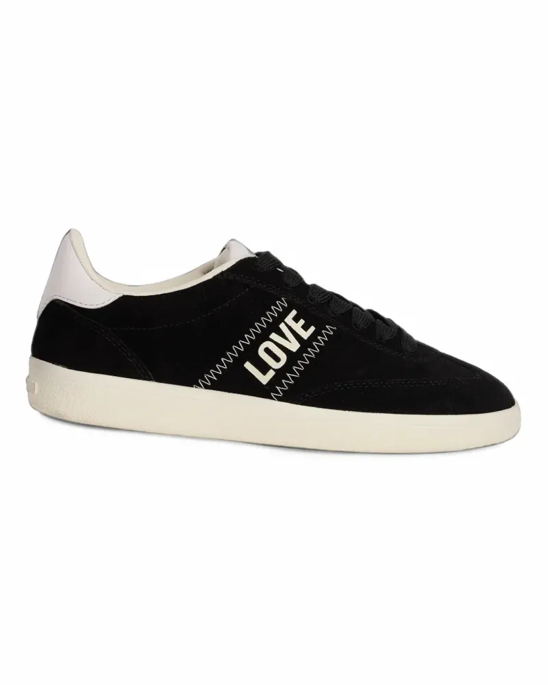 Moschino zigzag-stitch logo-print sneakers - Schwarz Schwarz