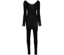 Semi-transparent Jumpsuit - Schwarz