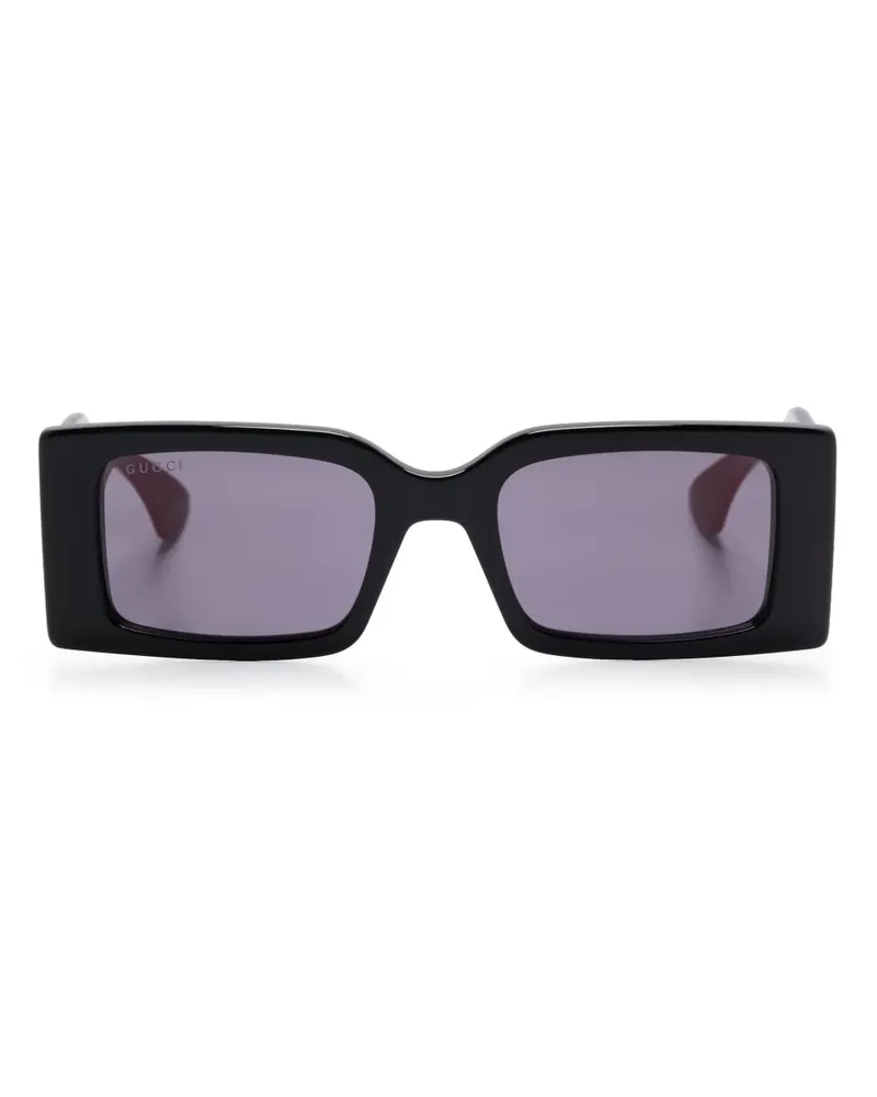 Gucci Sonnenbrille mit eckigem Gestell - Schwarz Schwarz