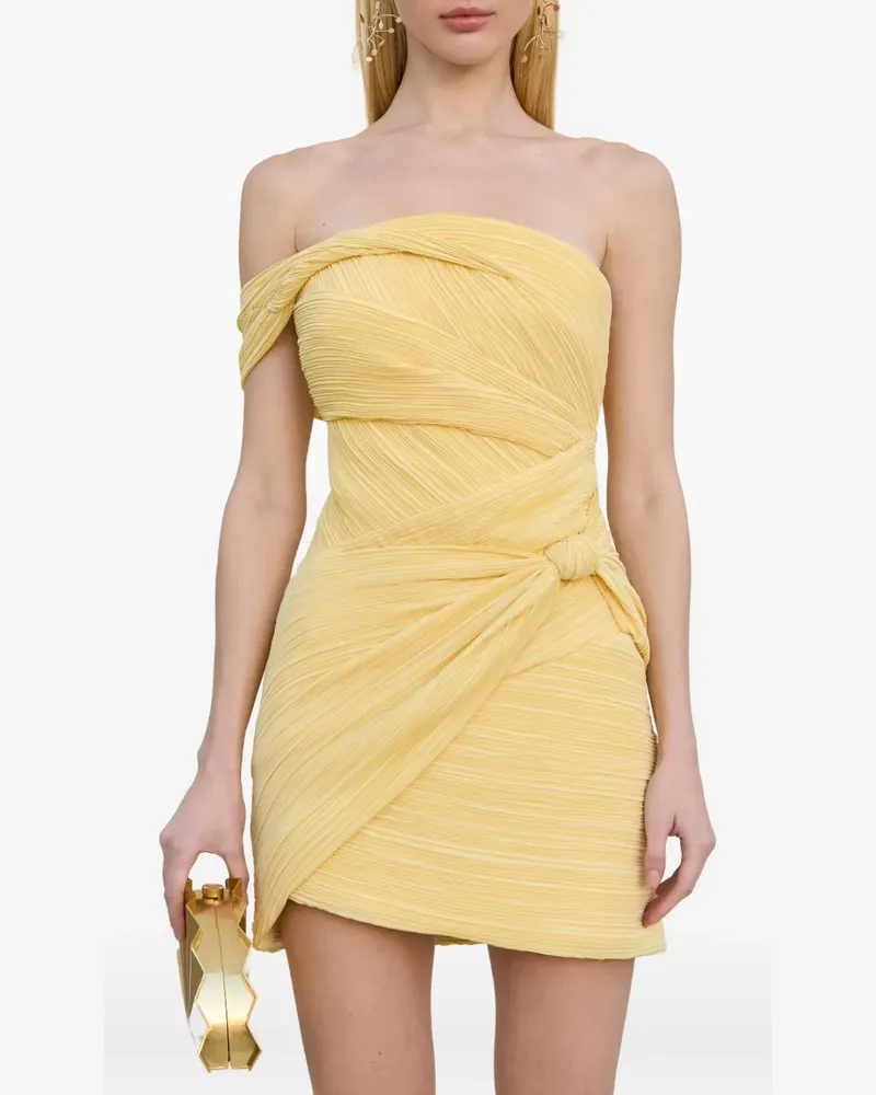 Cult Gaia Ahra Minikleid mit Falten - Gelb Gelb