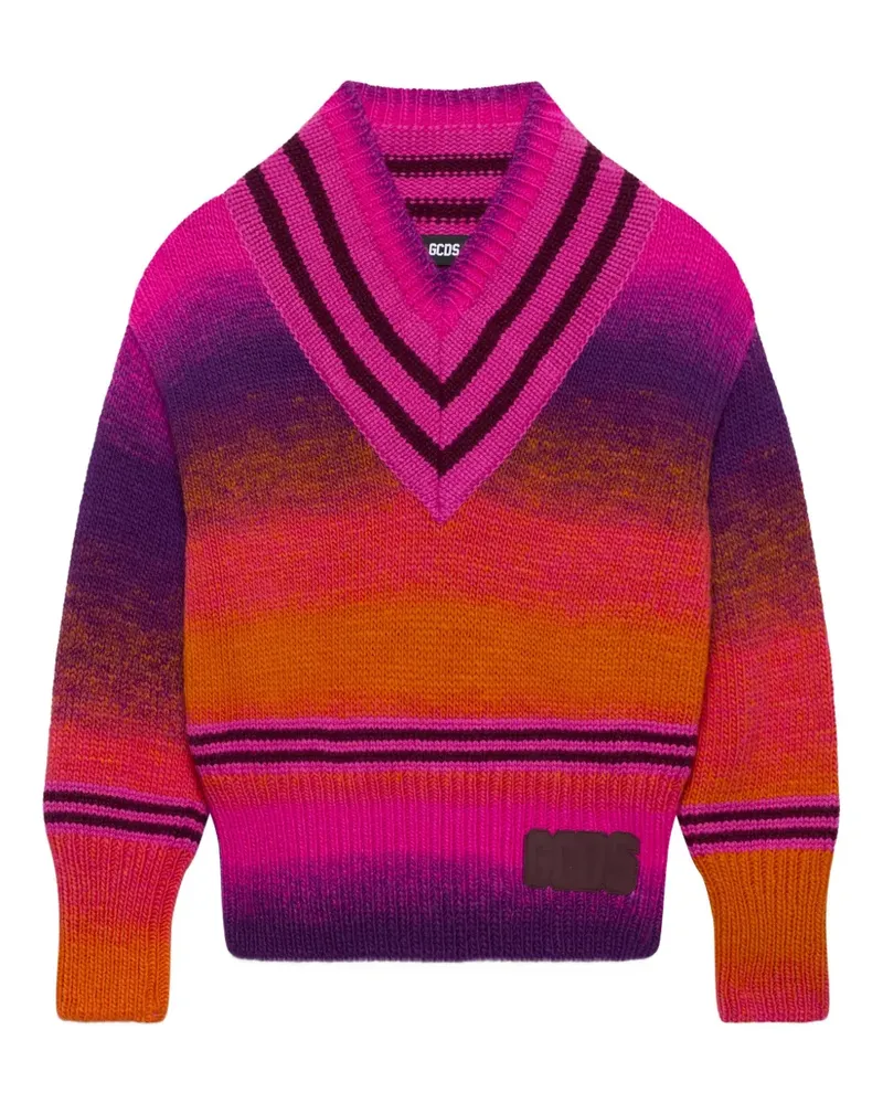 GCDS Pullover mit V-Ausschnitt - Rosa Rosa