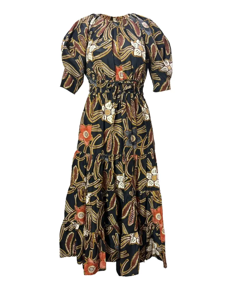 Ulla Johnson Minikleid mit Blumen-Print - Schwarz Schwarz