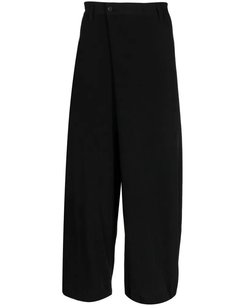 Yohji Yamamoto Asymmetrische Cropped-Hose - Schwarz Schwarz