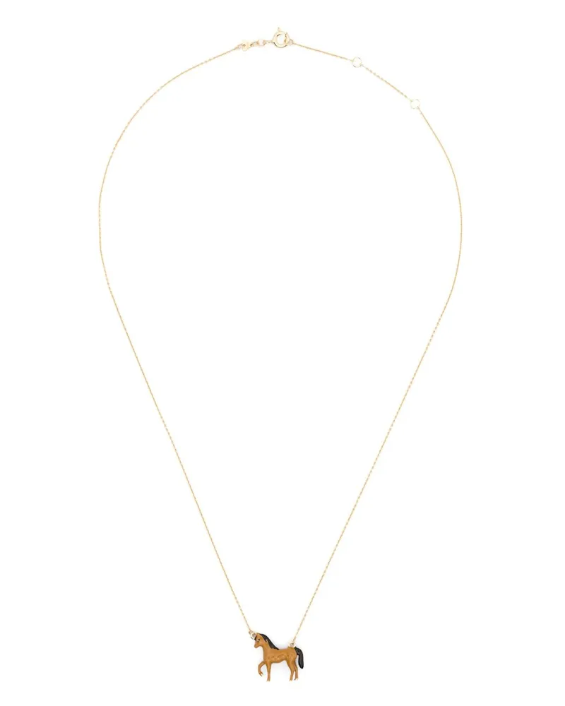 Aliita 9kt Caballo Gelbgoldhalskette mit Anhänger Gold