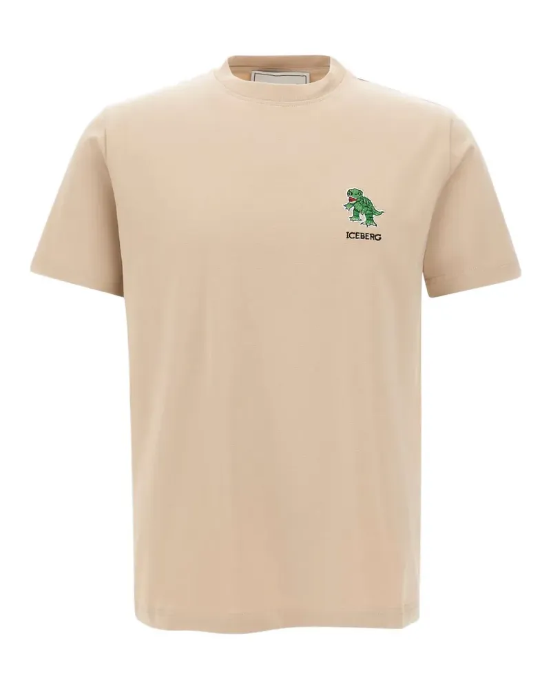 Iceberg dinosaur logo cotton T-shirt - Nude Nude