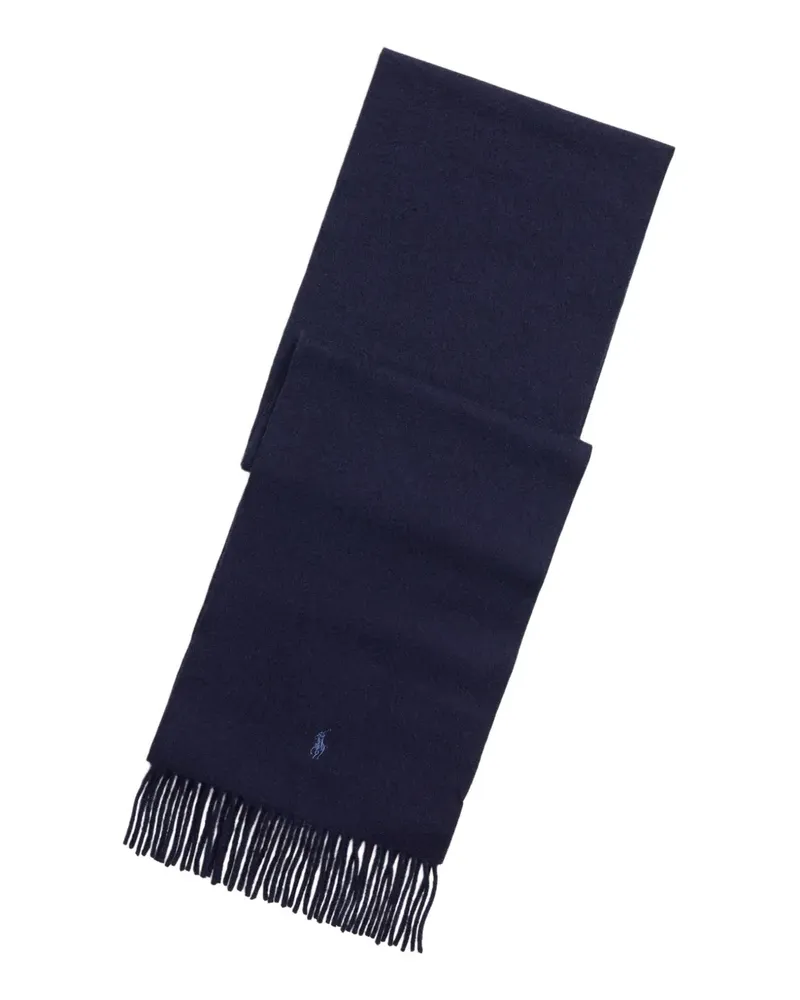 Ralph Lauren Kaschmirschal mit Fransen - Blau Blau