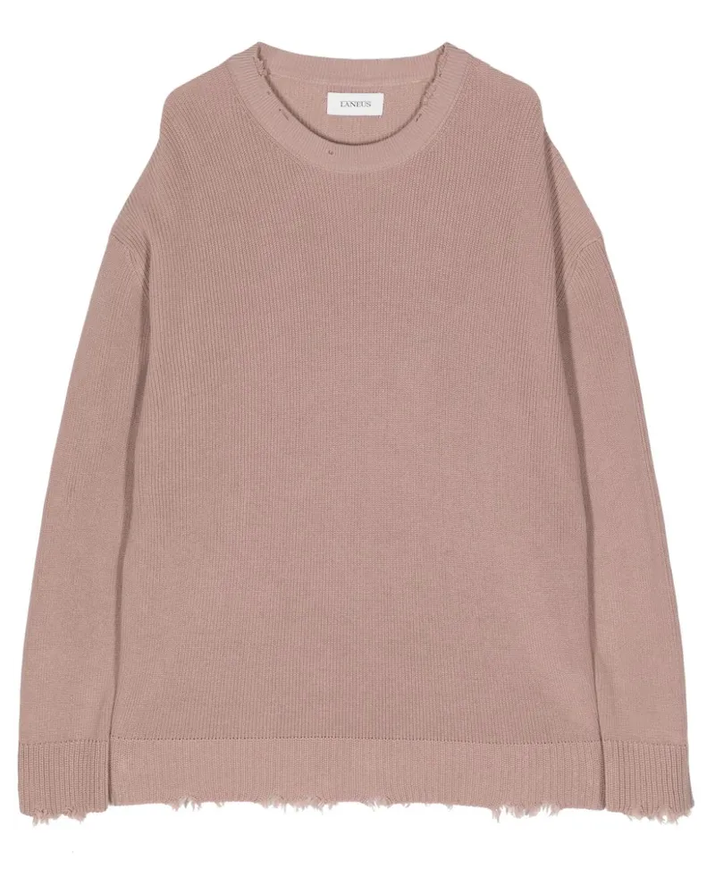 Laneus Pullover im Distressed-Look Rosa