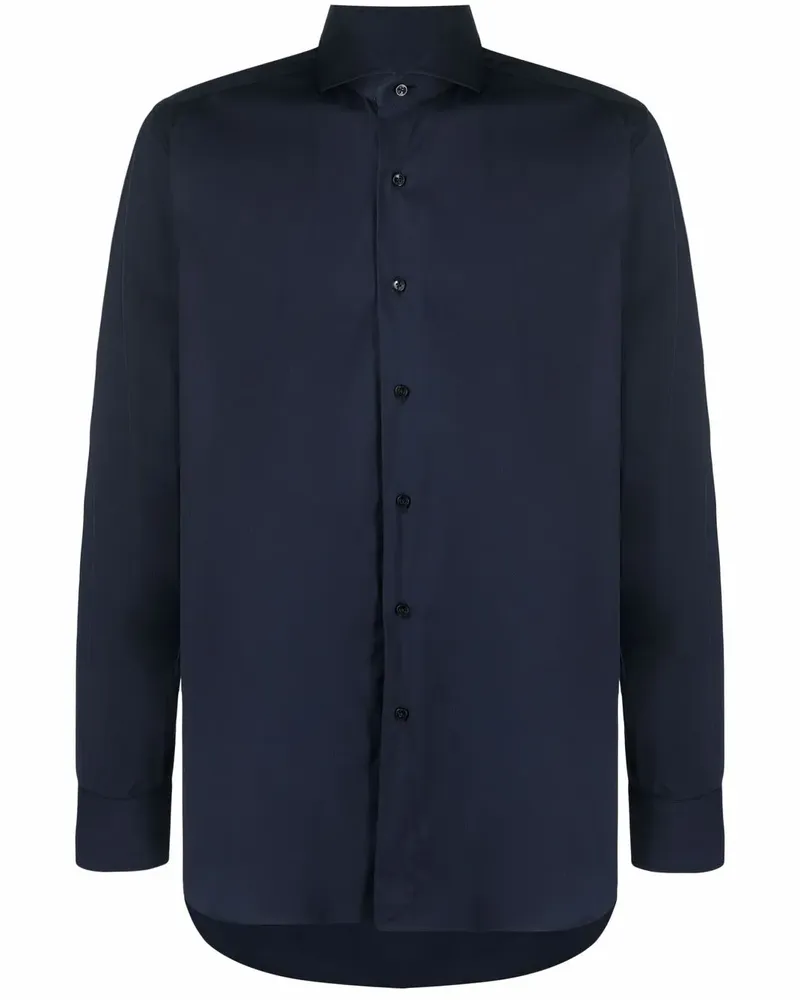 XACUS Hemd mit abgerundetem Saum - Blau Blau