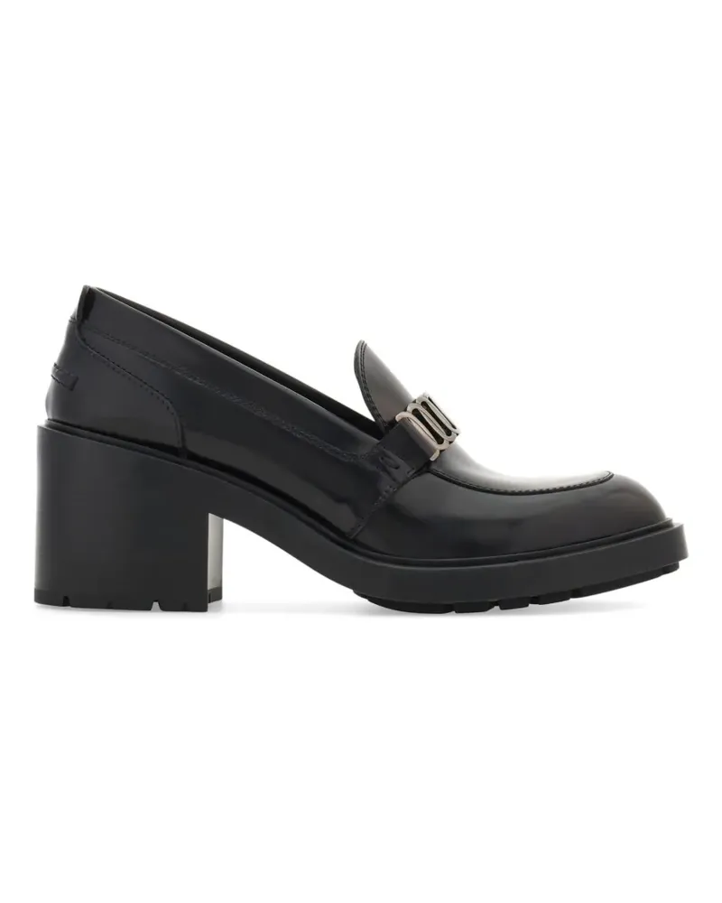 Ferragamo Vara Loafer mit Kette - Schwarz Schwarz