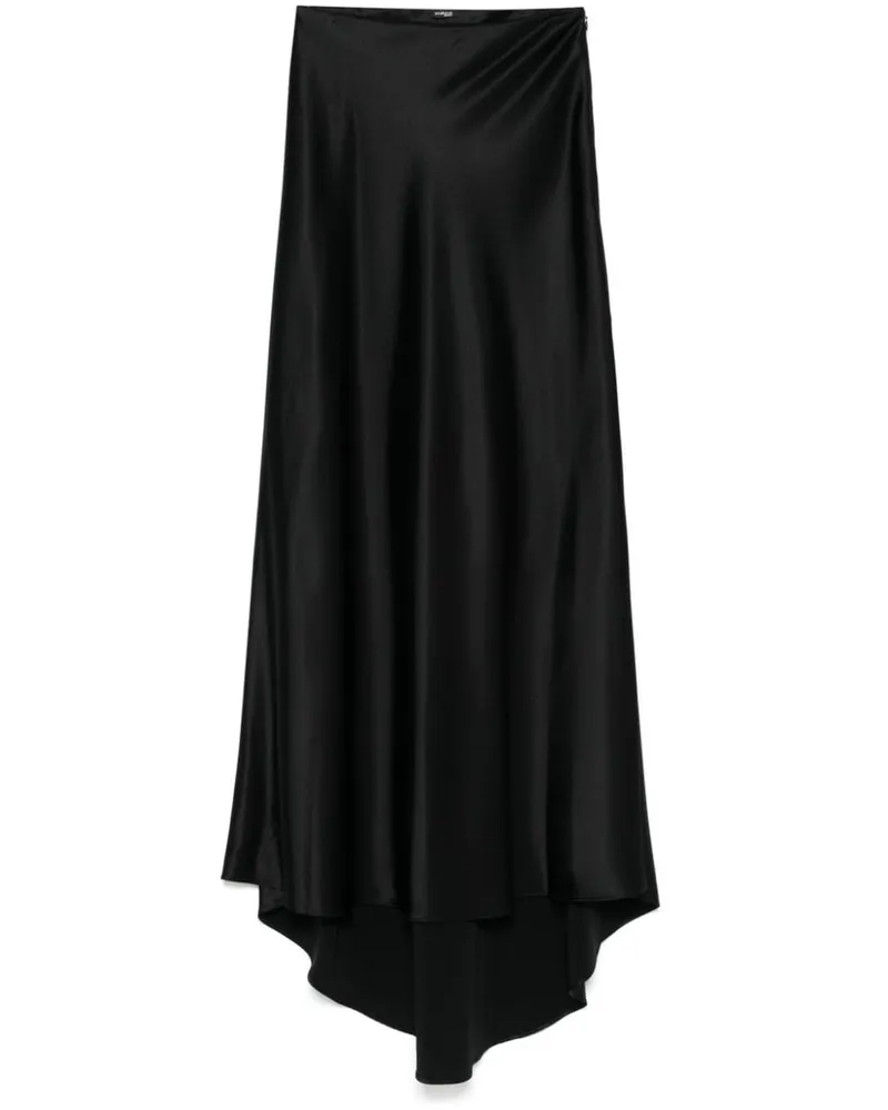 Kiton Maxirock aus Satin - Schwarz Schwarz