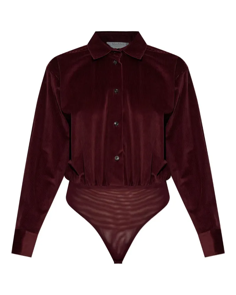 Max Mara Geknöpfter Body aus Samt - Rot Rot