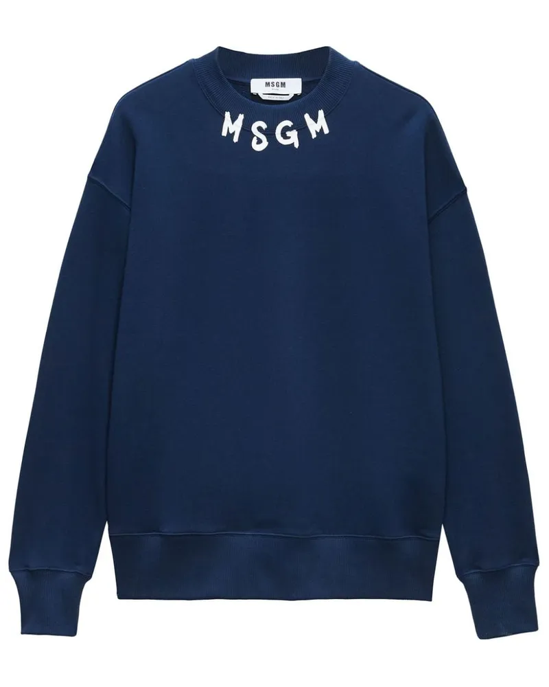 MSGM Sweatshirt mit Stehkragen Blau