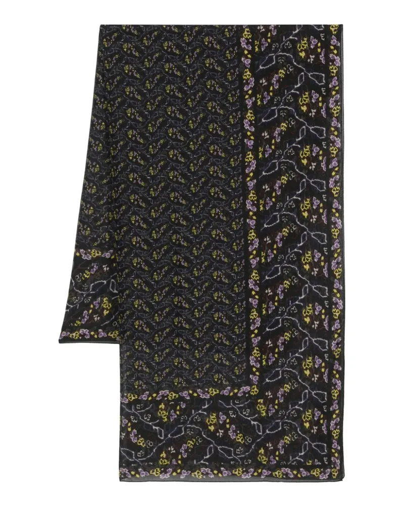 Isabel Marant Luana Schal mit abstraktem Print - Schwarz Schwarz