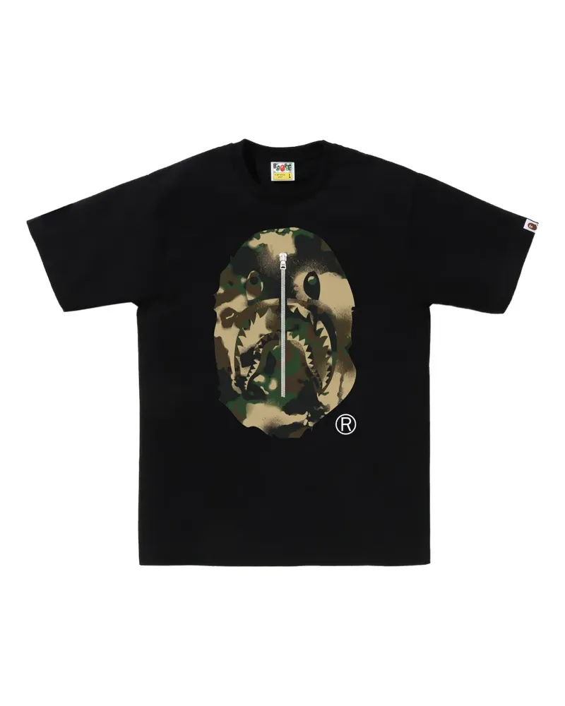 BAPE T-Shirt mit Camouflage-Print - Schwarz Schwarz