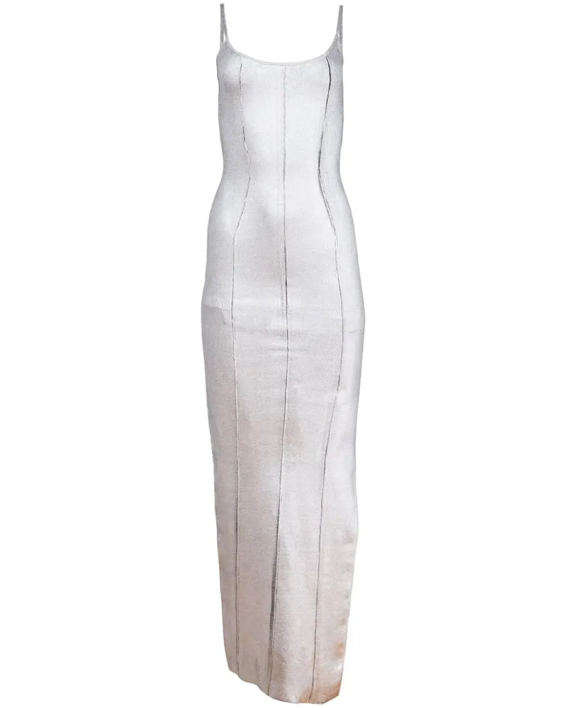 Fleur Du Mal Geripptes Flash Kleid - Grau Grau