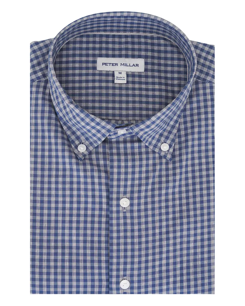 Peter Millar Geknöpftes Hemd mit Vichy-Karo - Blau Blau