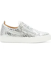 Giuseppe Zanotti Sneakers mit Monogramm-Print Silber