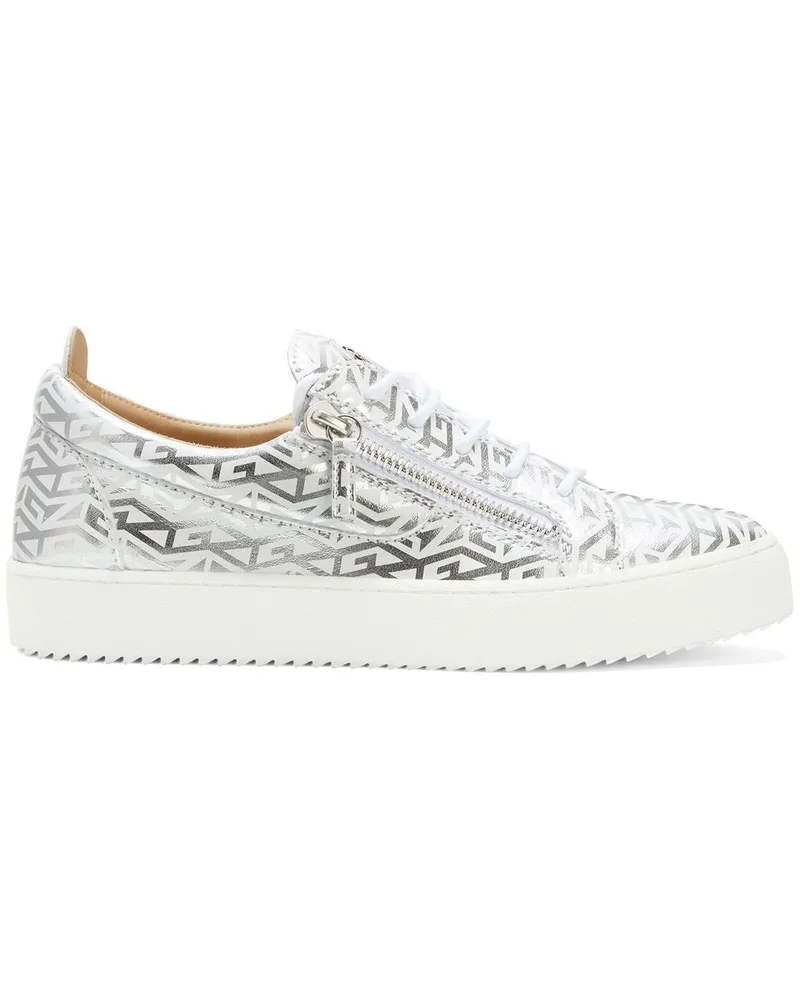 Giuseppe Zanotti Gail Sneakers mit Monogramm - Silber Silber