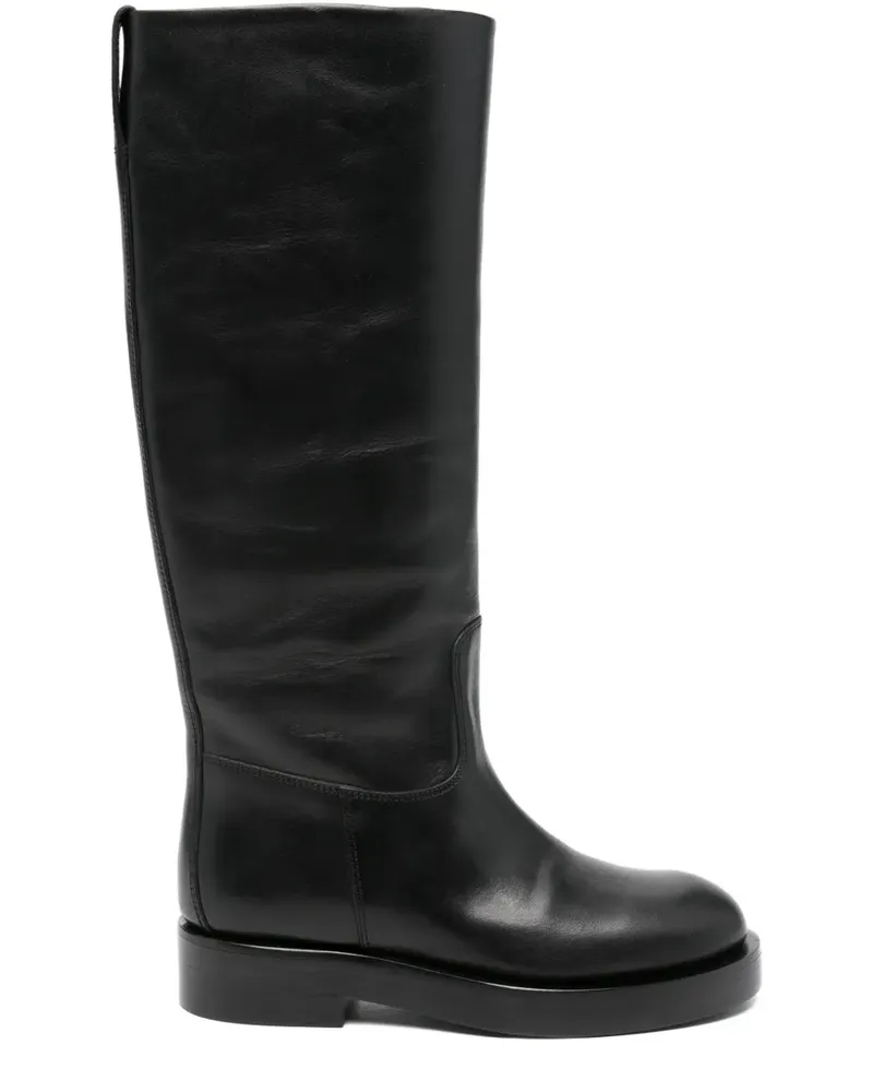 Paris Texas Flache Stiefel aus Nappaleder - Schwarz Schwarz