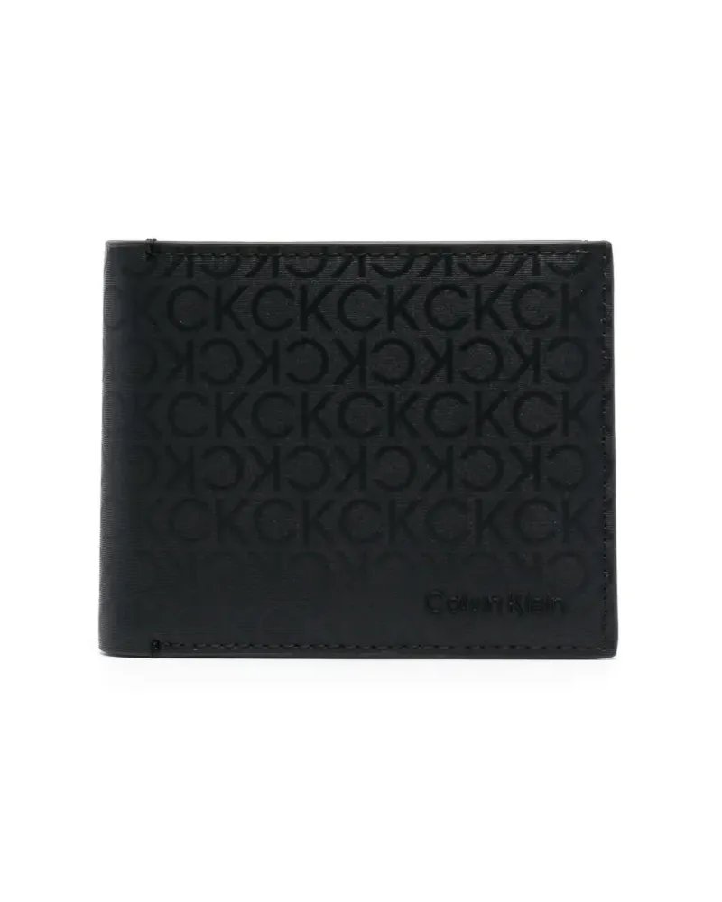 Calvin Klein Portemonnaie mit Monogramm-Print - Schwarz Schwarz