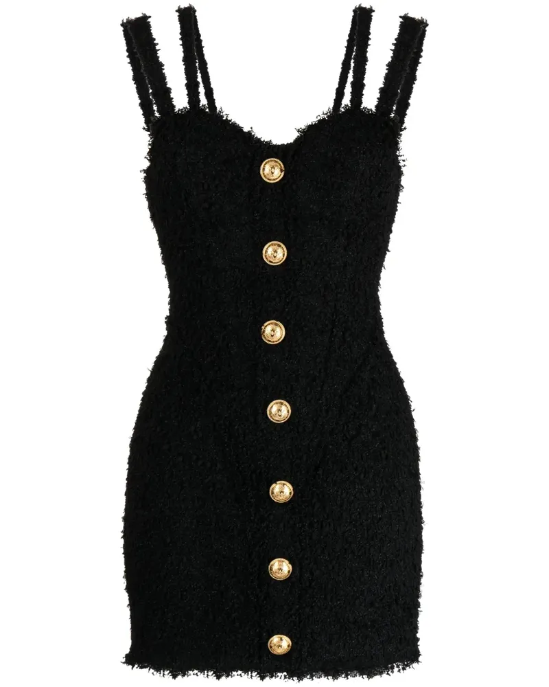 Balmain Kleid mit Zierknöpfen - Schwarz Schwarz