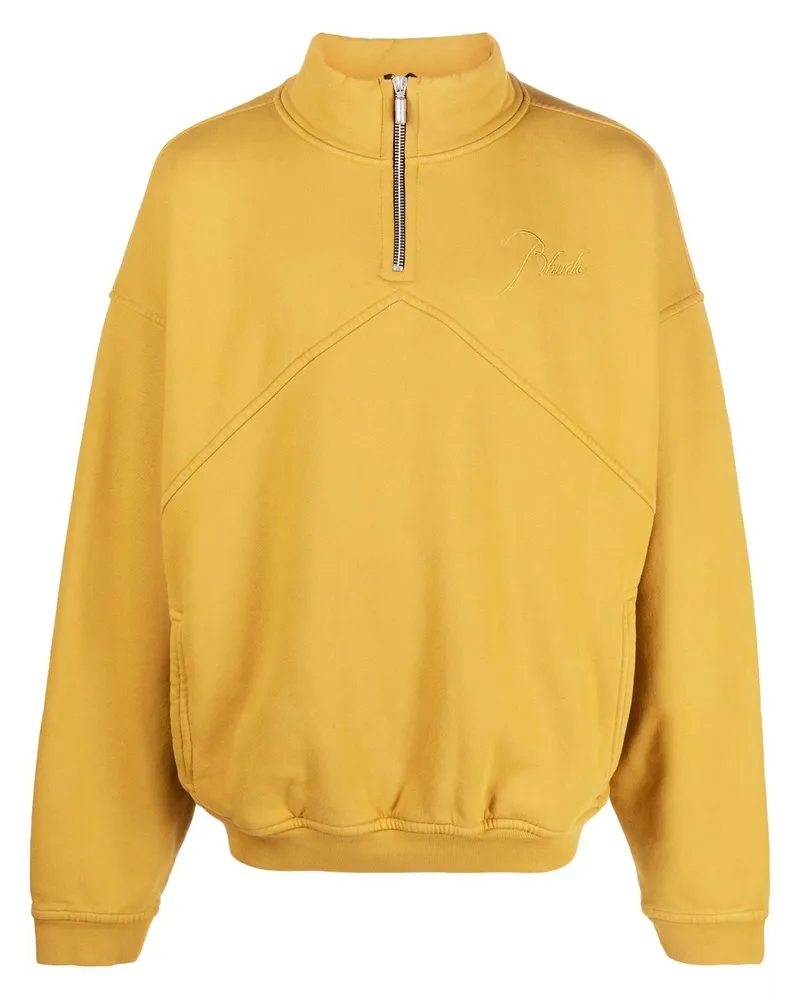 RHUDE Sweatshirt mit Reißverschluss - Gelb Gelb