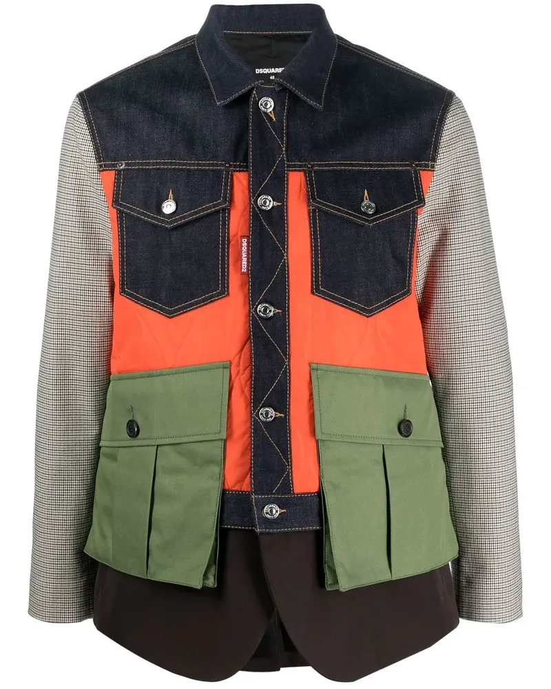 Dsquared2 Jacke im Patchwork-Look - Blau Blau