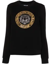 Just Cavalli Sweatshirt mit Tigerkopf Schwarz