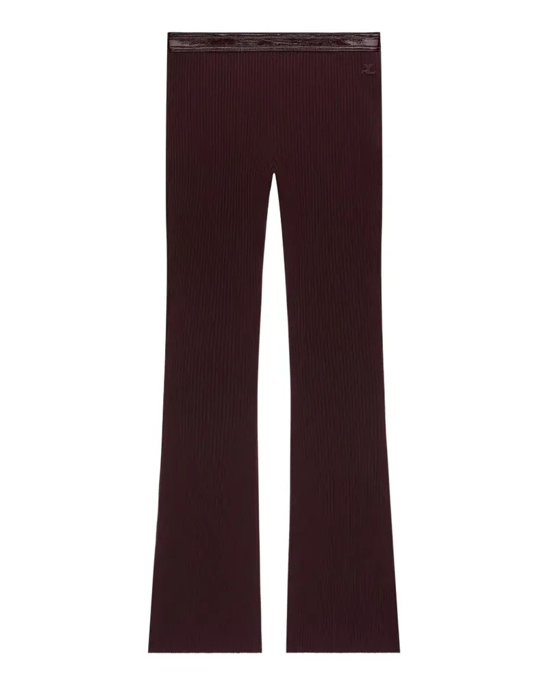 Courrèges Gerippte Strickhose mit Vinylbesatz - Violett Violett
