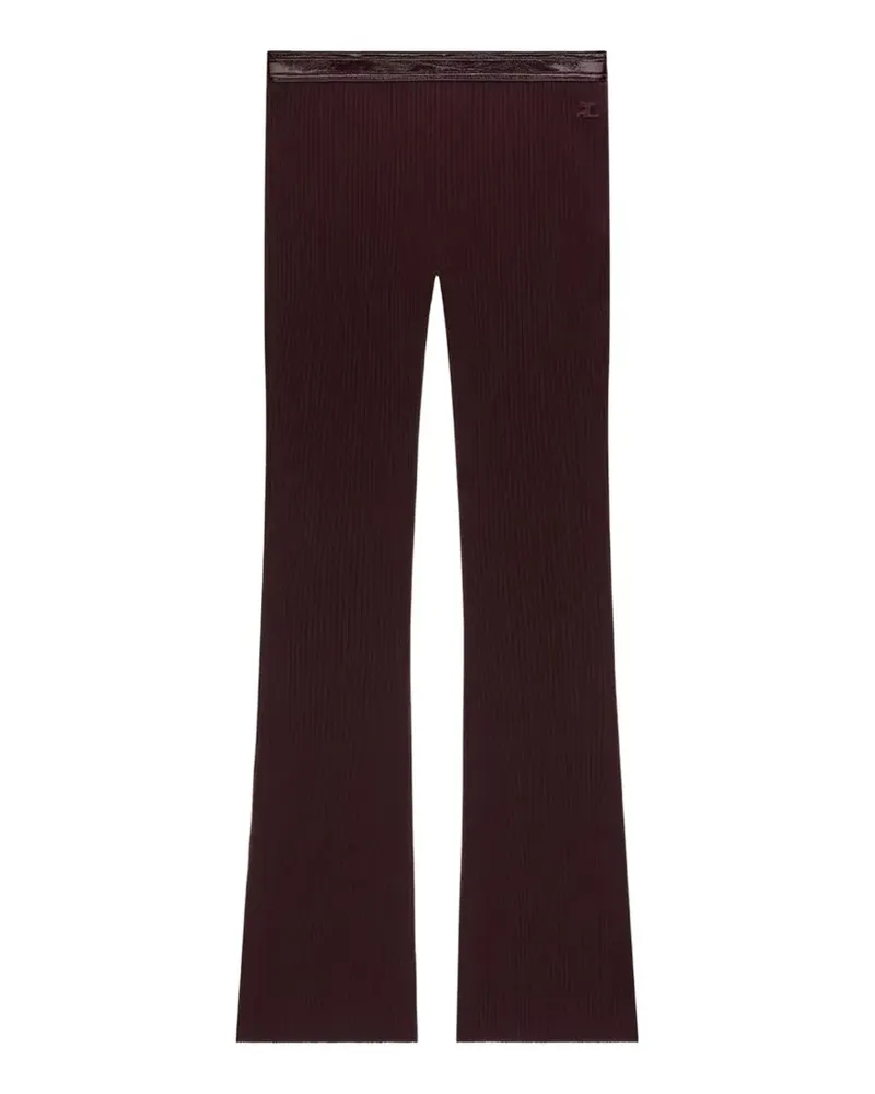 Courrèges Gerippte Strickhose mit Vinylbesatz - Violett Violett