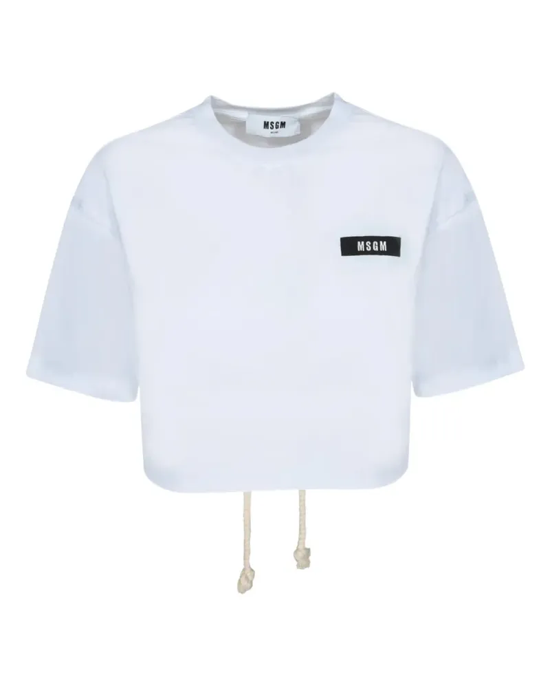 MSGM Cropped-T-Shirt - Weiß Weiß