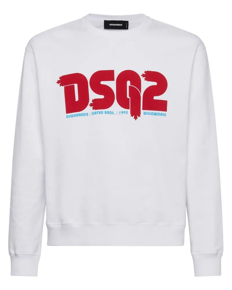 Dsquared2 Sweatshirt mit Logo-Print Weiß