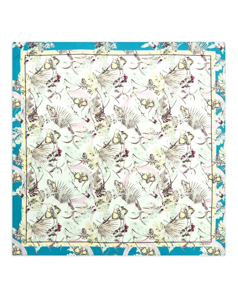 Genny Schal mit abstraktem Muster - Blau Blau