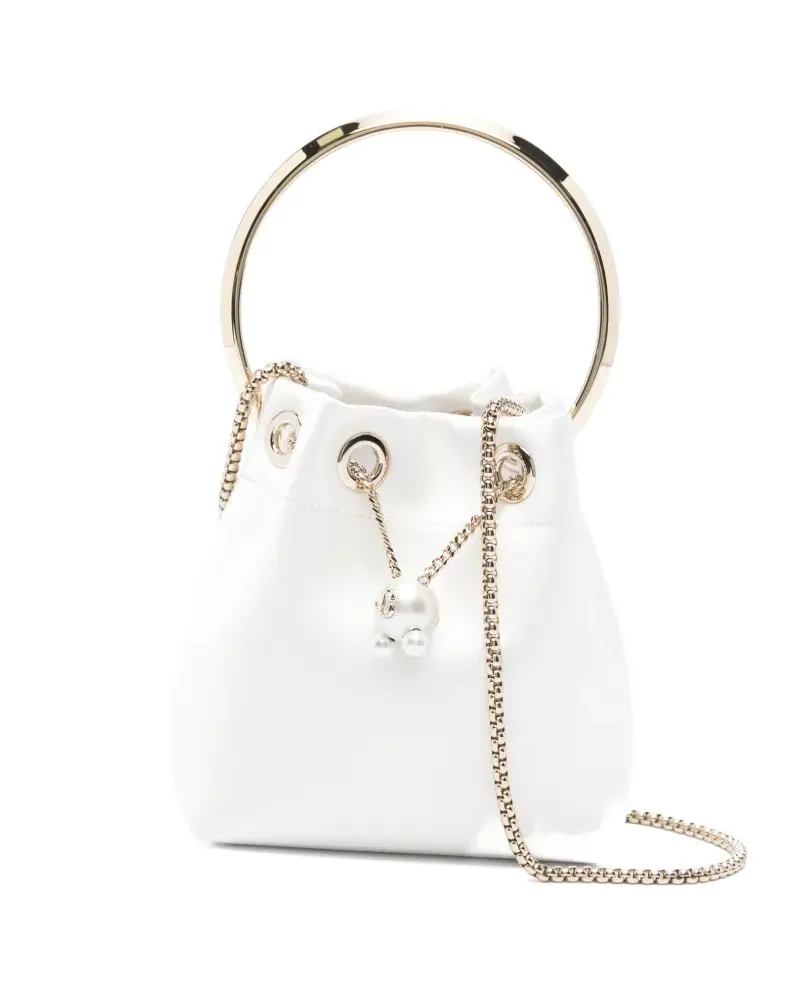 Jimmy Choo Bon Bon ring-handle clutch mini bag - Weiß Weiß
