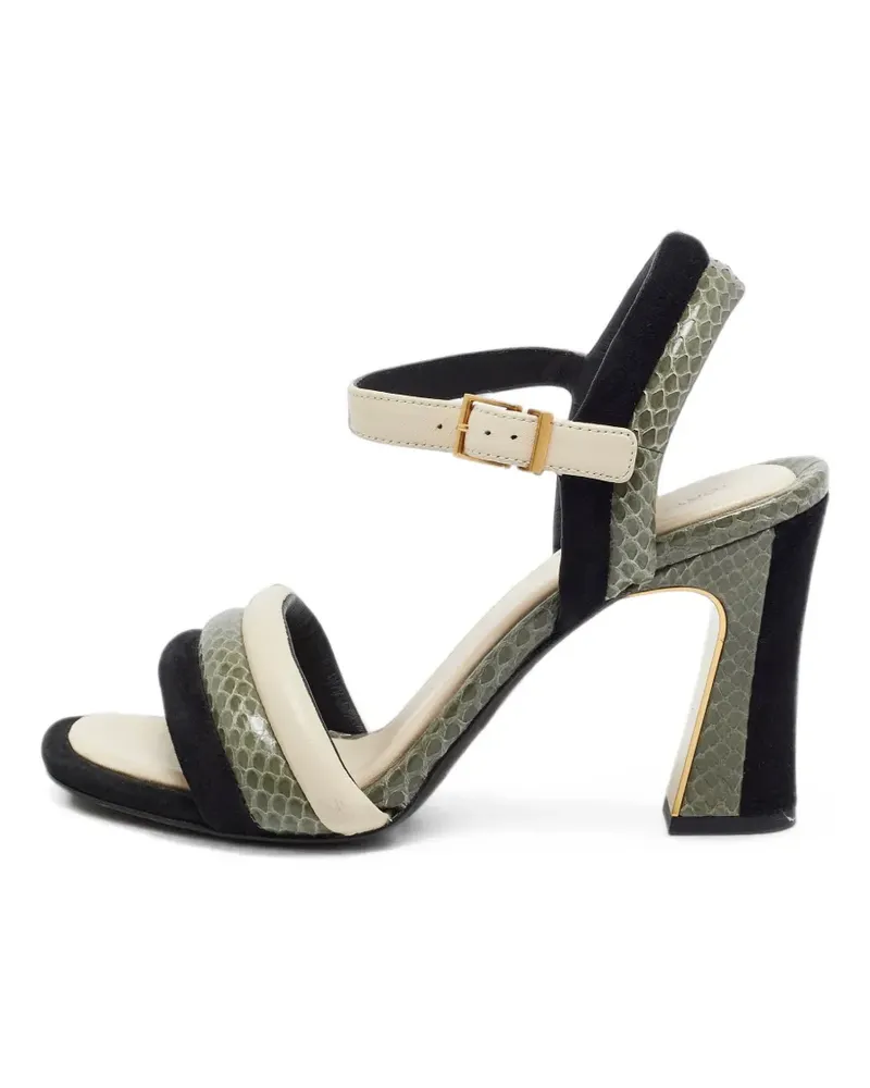 Tory Burch snakeskin-embossed ankle-strap heeled sandals - Grün Grün