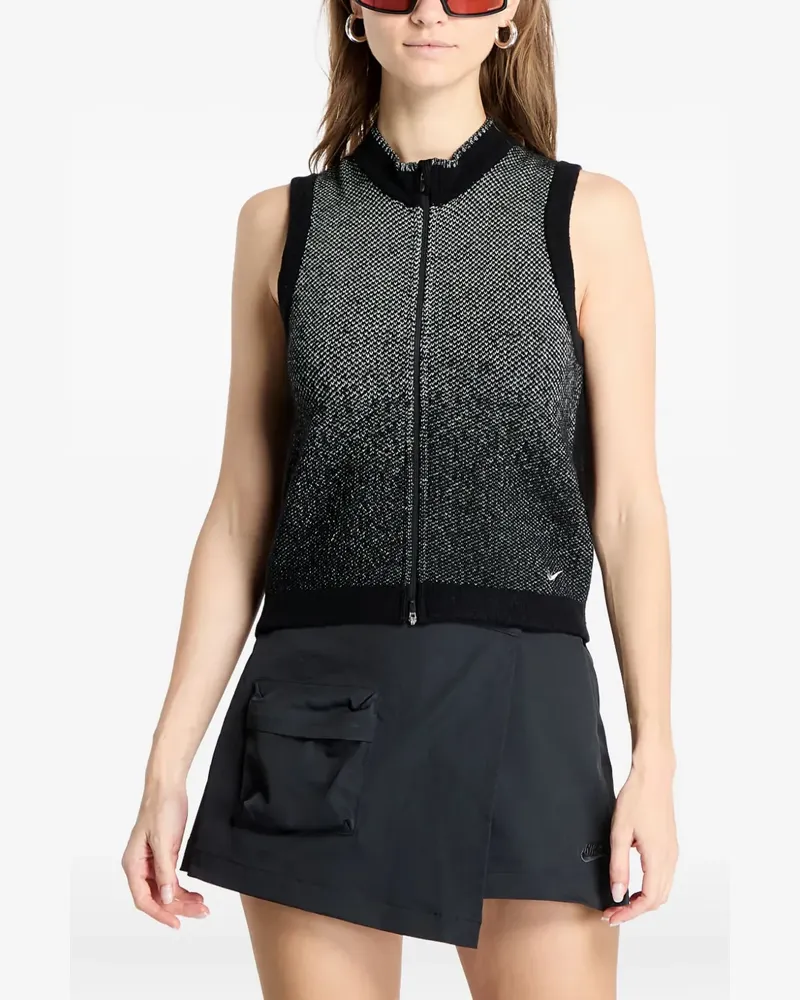Nike zip-fastening running gilet - Schwarz Schwarz