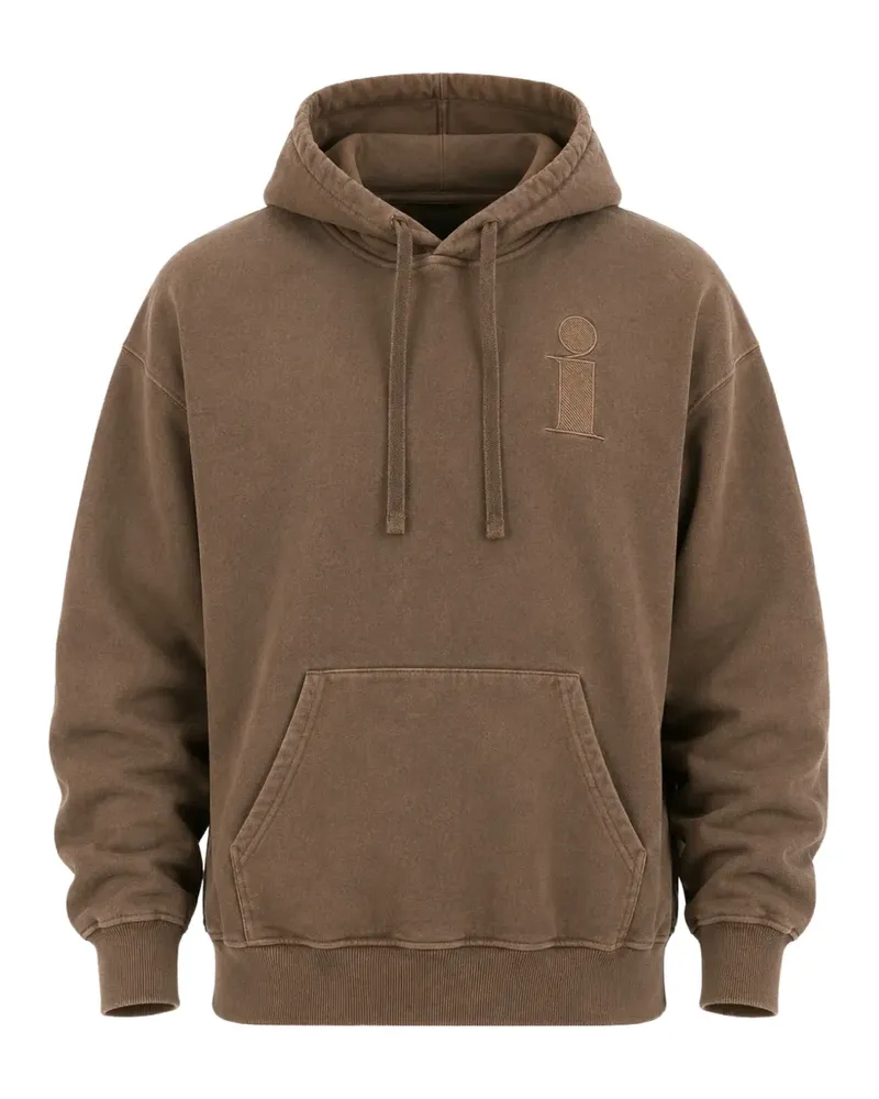 Iuter Hoodie mit Acid-Wash-Effekt - Braun Braun