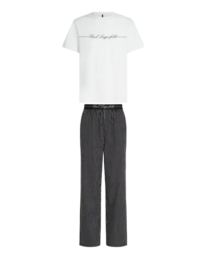 Karl Lagerfeld Hotel Karl striped pajama set - Weiß Weiß