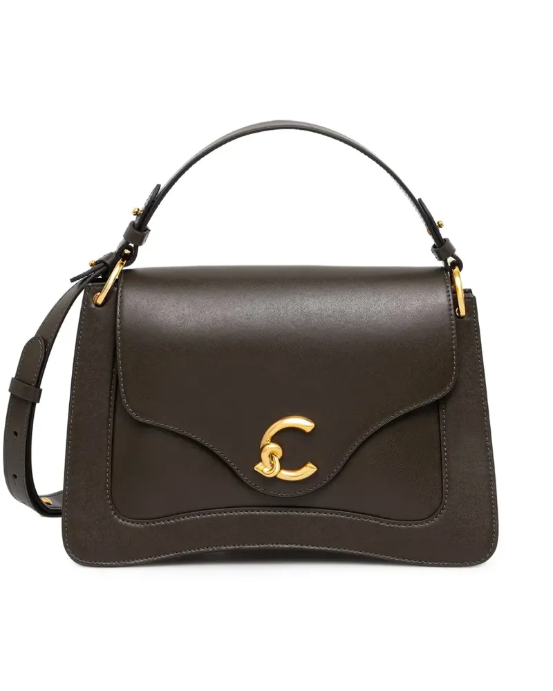 Coccinelle Schultertasche mit Logo-Schild - Braun Braun