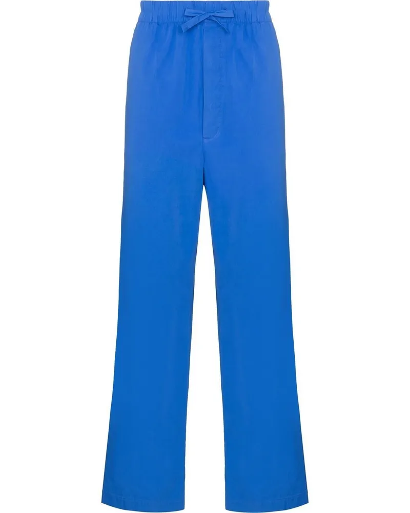 TEKLA Pyjama-Hose mit Kordelzug - Blau Blau